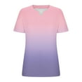 thumbnail image 5 of Women’s Gradient Tops Plus Size V Neck T Shirts Going Out Summer Tops For Women Casual Tunic Blouse Size L-5XL (2XL, Pink), 5 of 5