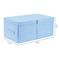 thumbnail image 4 of Unique Bargains Fabric Storage Bin Cube with Lid and Handle Blue 18.5*11*8in, 4 of 7