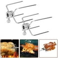 thumbnail image 4 of 2pcs BBQ Rotisserie Meat Forks Clamp Grill Meat Pimples Stainless Steel, 4 of 11