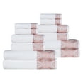 thumbnail image 3 of Blue Nile Mills Medallion Turkish Cotton 12 Piece Towel Set, White/ Emberglow, 3 of 6