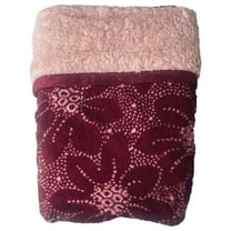 Cuddle Duds Red Poinsettia Microplush & Sherpa Throw Blanket 60x50