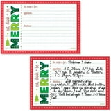 Merry Christmas Recipe Card - Set of 48 Holiday Index Cards, 4x6", by ...