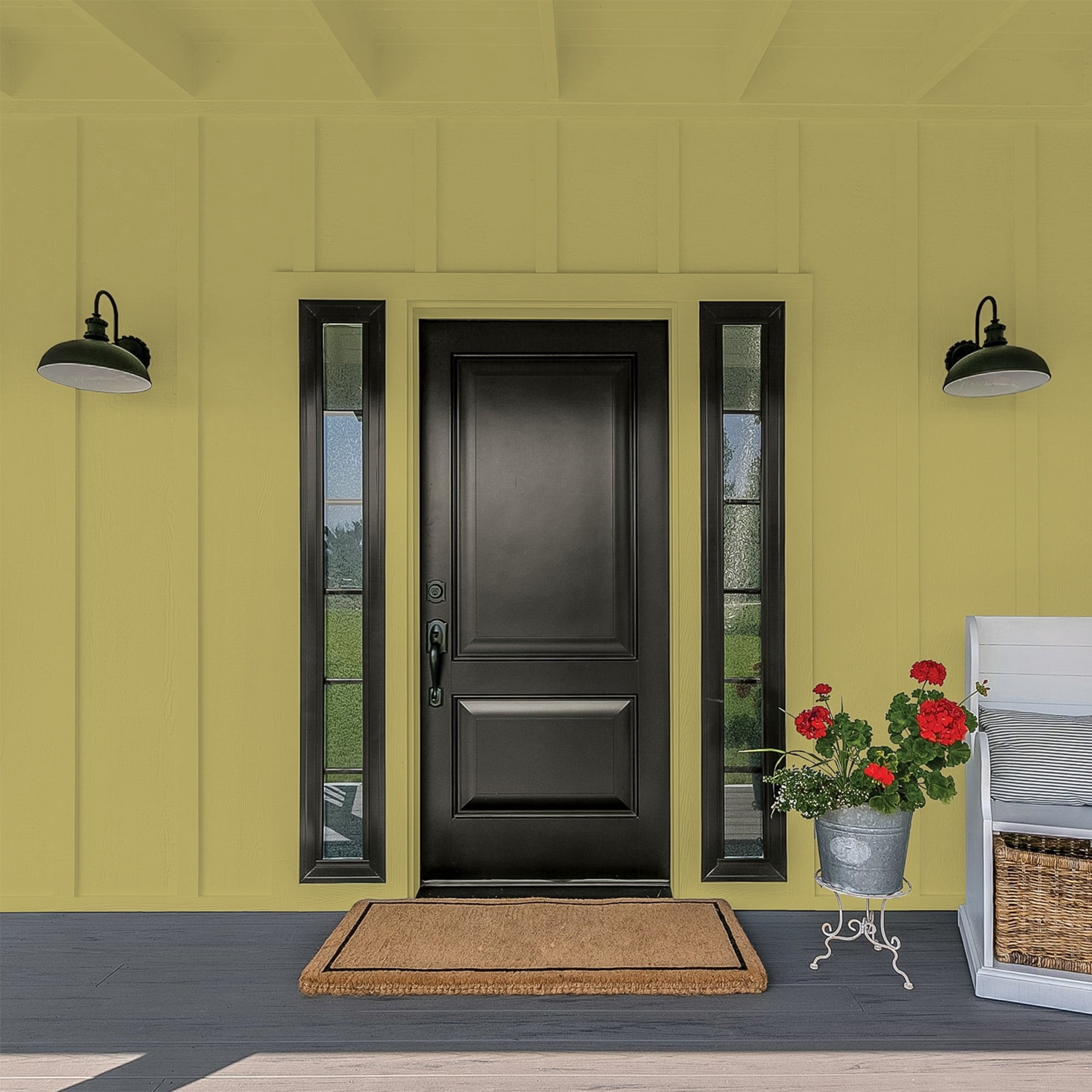 Glidden HEP Loveliest Leaves / Green Flat Exterior Paint with Primer, 1 Gallon