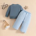 thumbnail image 5 of NOLDARES 2pcs Toddler Baby Boy Fall Winter Clothes Long Sleeve Sweatshirt Tops and Relaxed Pants Set Cute Print Outfits Clothing(Blue,3-6 M), 5 of 7