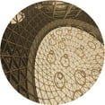 thumbnail image 1 of Ahgly Company Machine Washable Indoor Round Transitional Bakers Brown Area Rugs, 7' Round, 1 of 7