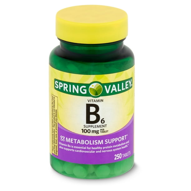 Spring Valley Vitamin B6 Supplement, 100 mg, 250 count