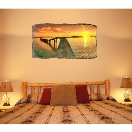 Startonight 48D Mural Wall Art Photo Decor Bridge On The Shore Mesmerizing 3D Bedroom Design Decor Collection Startonight 48D Mural Wall Art Photo Decor Bridge On The Shore Mesmerizing 3D Bedroom Design Decor Collection
