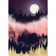 thumbnail image 1 of Kits de arte de diamantes, kits de pintura de diamantes abstractos para adultos, pintura de diamantes redondos para regalo, decoración de pared (12" x 16") Night Moon, 1 of 5