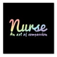 thumbnail image 1 of DistinctInk Custom Bumper Sticker - 10" x 10" Decorative Decal - Black Background - Nurse An Art of Compassion, 1 of 2