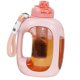 thumbnail image 2 of 1500ml Sports Water Bottle Large Capacity ABS Coated Portable Handheld Outdoor Water Cup with Carrying Handle for Gym Pink, 2 of 5