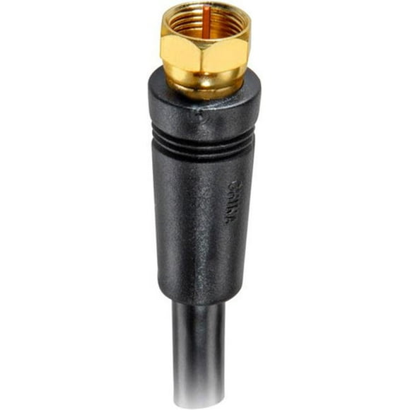 3 ft. Rg-6 Coaxial Cable With Gold Plated F Connectors - Black
