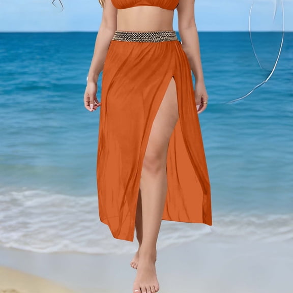 Xucatan Women's Sheer Mesh Cover Up Skirt with Hollow Out and Sun Protection, Modest Swimsuit Wrap for Beach Pool Vacation Gift