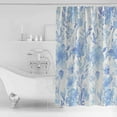 thumbnail image 2 of Abstract Blue Floral Shower Curtain, 36" x 72", Watercolor Plants Flowers Leaf Waterproof Bathroom Curtain Washable Shower Curtain Set with 12 Hooks, 2 of 6