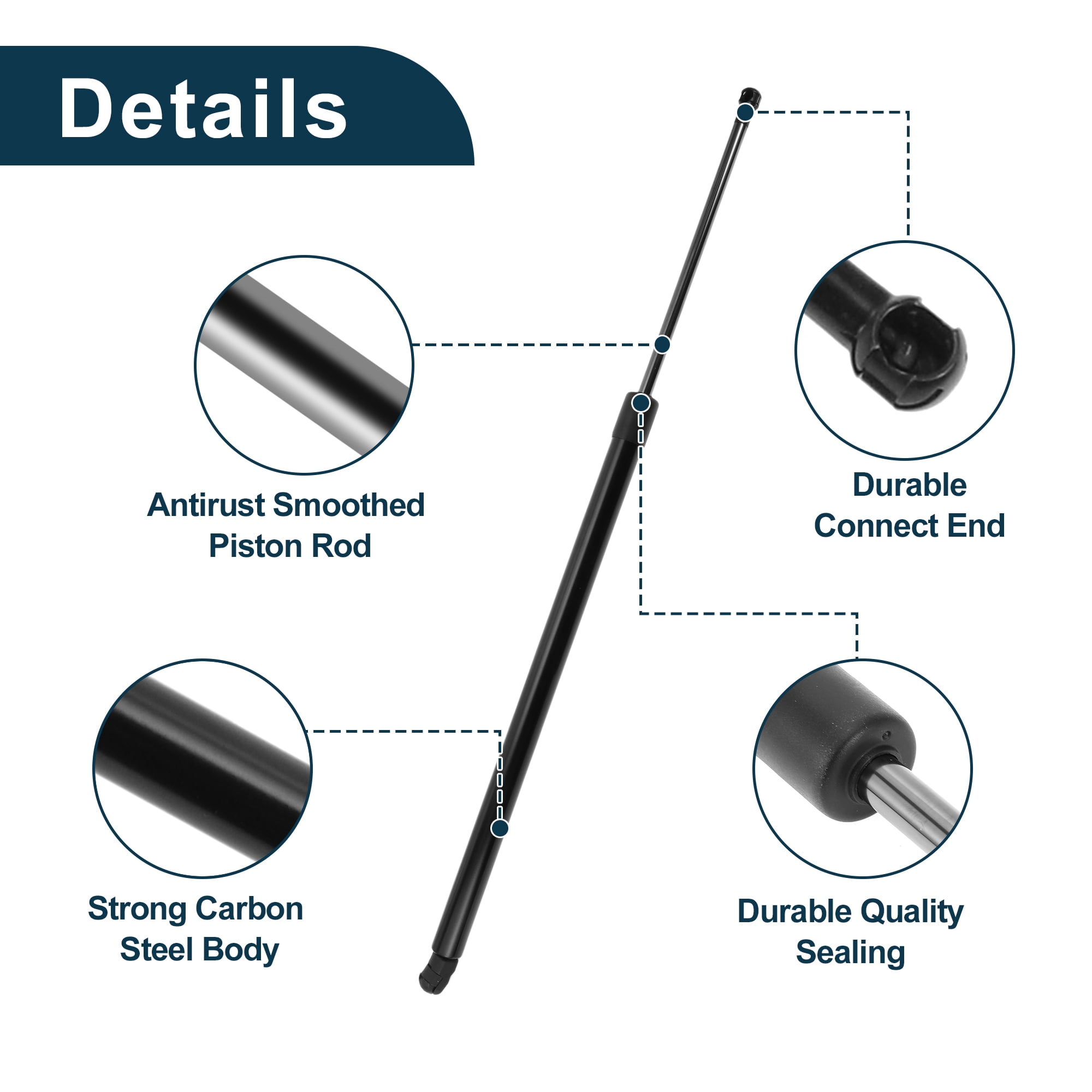 Unique Bargains 4Pcs Lift Supports for Infiniti QX56 2004-2010 No.904517S000 Black