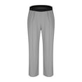thumbnail image 3 of Mens Dress Pants Business Casual Straight Leg Flat Front Stretch Suit Pants Elastic Waist Trousers with Pockets, Gray, M, 3 of 6