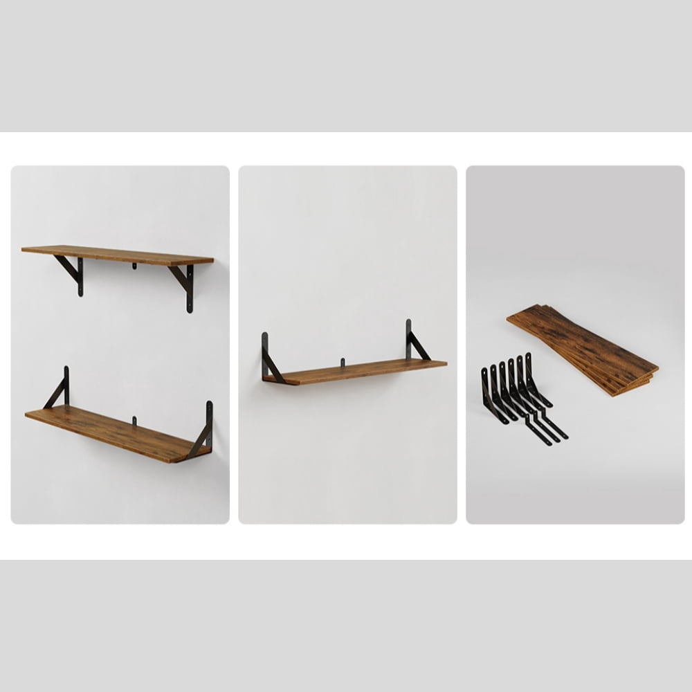 Farmhouse Floating Shelves for Wall 32″W x 8″D, Long Wall Mounted Shelves Set of 3