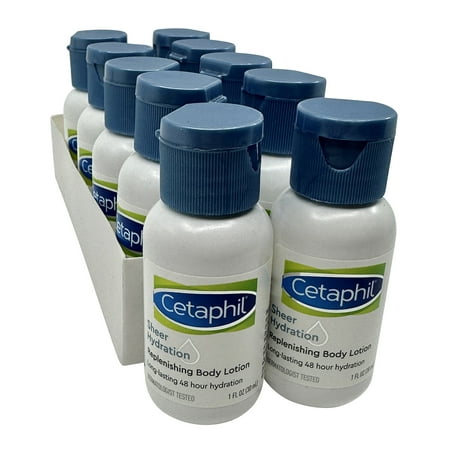 Cetaphil Sheer Hydration Replenishing Body Lotion Face & Body All Skin Types 1 oz Set of 10