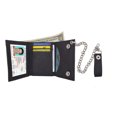 thumbnail image 4 of Black Mens Leather Biker's Chain Trifold Wallet Trucker Motorcycle, 4 of 8