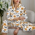 thumbnail image 5 of KLL Dog Faces Print Women's Long Sleeve Pajamas with Pants Sleepwear Loungewear 2 Set-Medium, 5 of 7