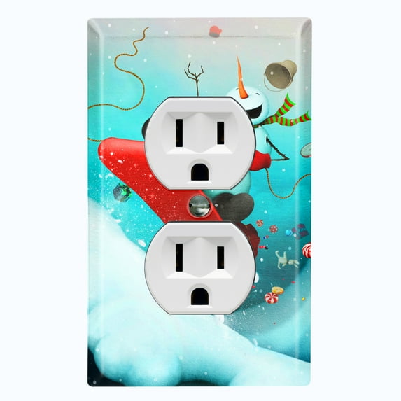 Metal Light Switch Wall Plate Outlet Cover (Sea Snail Starfish Pastel Glitter Reef Bubbles - Single Duplex)