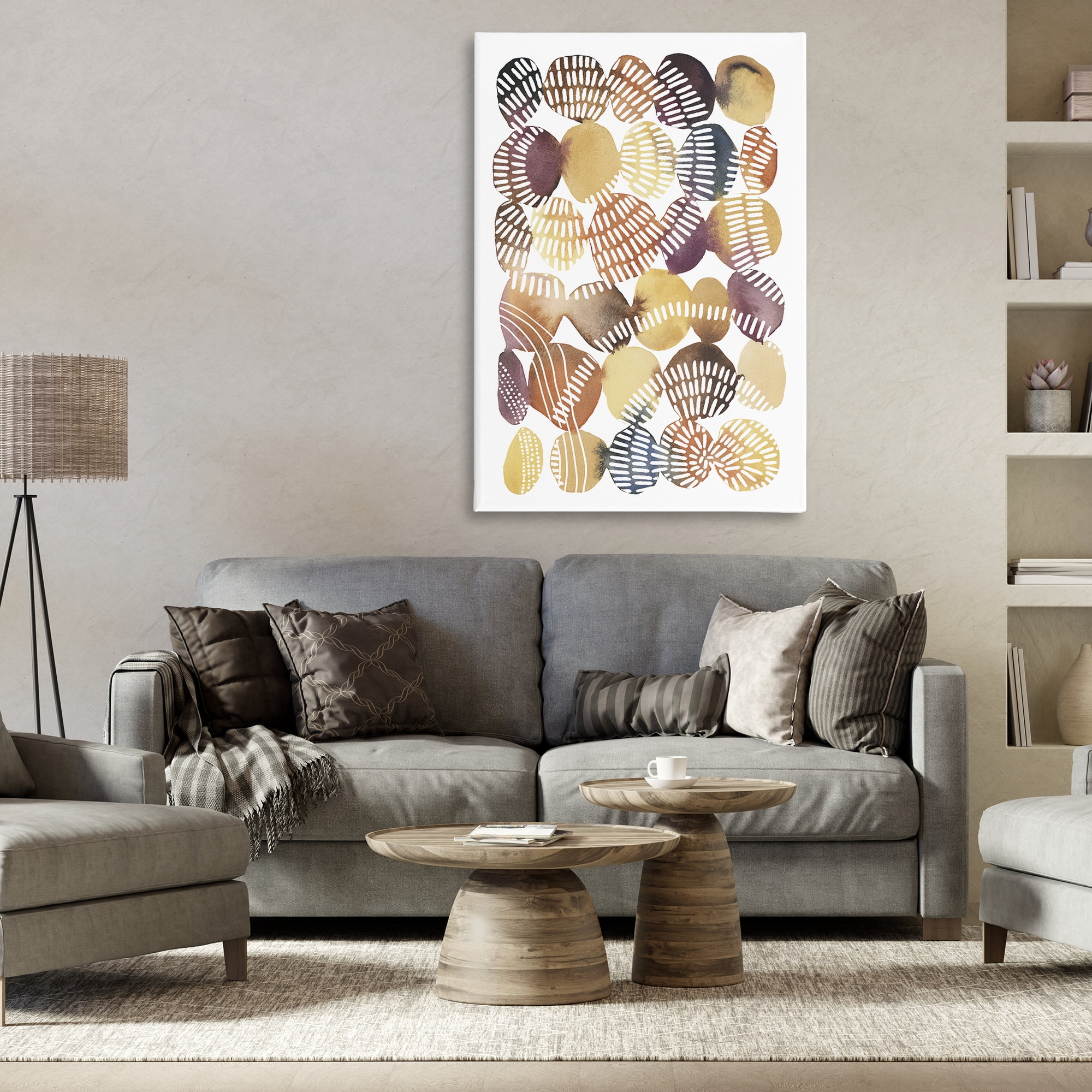 Stupell Industries Southwestern Patterned Pebbles Abstract Painting Gallery Wrapped Canvas Art Print Wall Art, 30 x 45