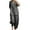 Army Green, variant on Autumn Plus Size Two Piece Sets for Women Loose Casual Solid Color Cotton Linen Three Quarter Sleeved Top Wide Leg Pants Two-piece Set