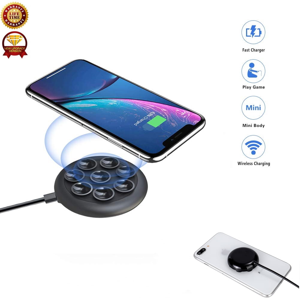 Wireless Charger, Suction Cup Qi Wireless Charger 10W Wireless Charging  ,Compatible iPhone Xs Max/XR/XS/X/8/8 Plus&Galaxy S10/S9/S9+/S8/Note 9/Note  8 (White) 