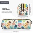 thumbnail image 3 of Rateoe Playing Video Games Print Leather Pencil Case with Smooth Zipper, Compact Storage for Writing Tools & Art Supplies, 8.26" x 1.96" x 2.16", 3 of 7