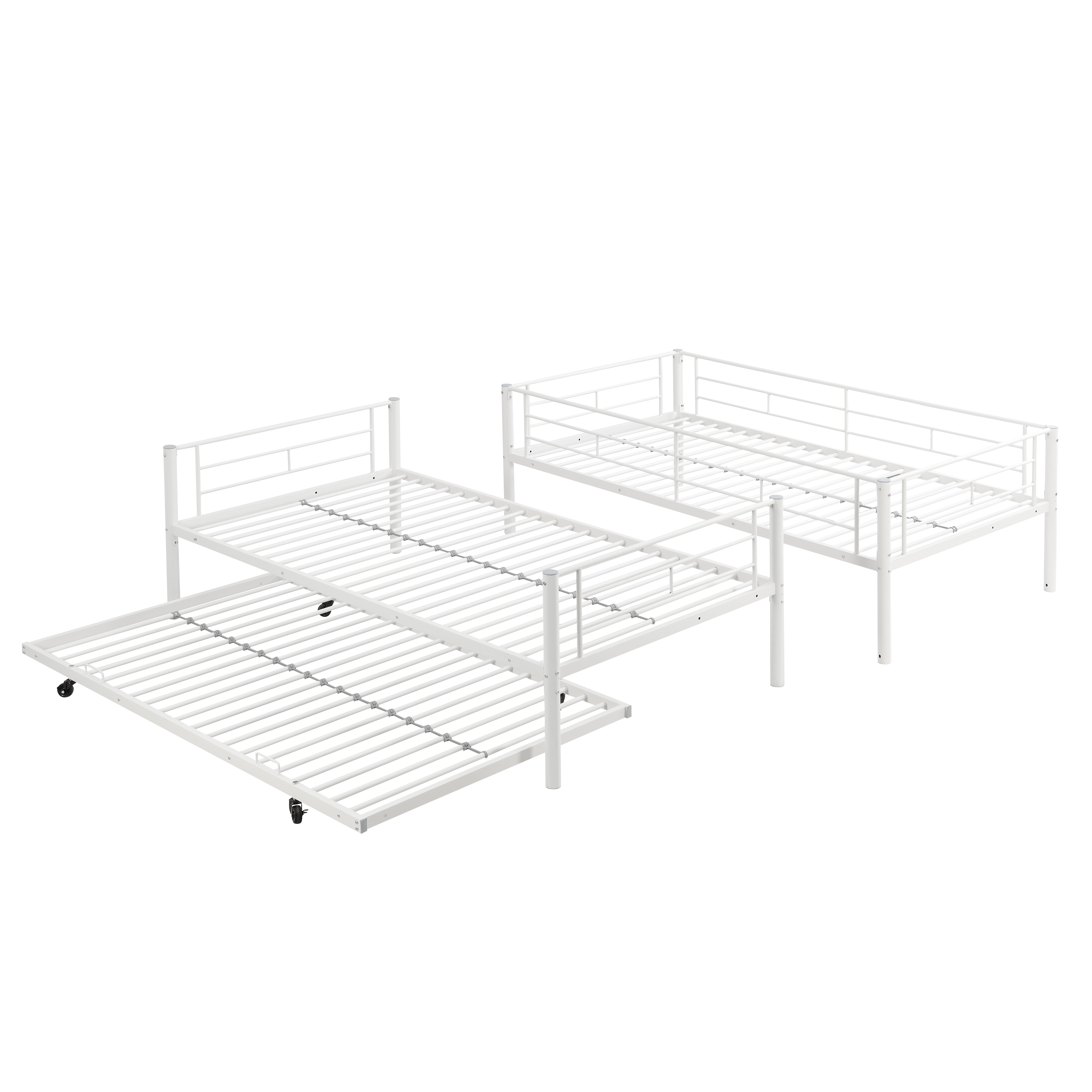 Metal Bunk Bed With Trundle White