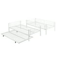 thumbnail image 6 of Harper & Bright Designs Twin Size Metal Bunk Bed with Trundle, Twin Over Twin Metal Bunk Bed Frame for Bedroom, White, 6 of 12