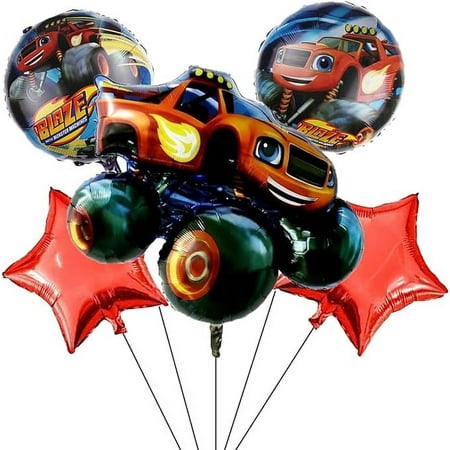 5PCS Blaze and The Monster Machine Balloons Foil balloon For Kids Birthday Party Monster Truck Cars Party Decorations