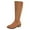 Khaki, variant on Rokment Womens Knee High Boots with Side Zipper Fall Winter Fashion Suede Pointed Toe Chunky Low Heel Mid Calf Dress Tall Boots for Ladies Black Size 6.5