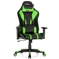 thumbnail image 1 of Gymax Chaise de Jeu Réglable Pivotante Chaise d'Ordinateur avec Lumières LED Dynamiques Vert, 1 of 10