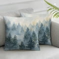 thumbnail image 3 of Acheng  Throw Pillow Cover Watercolor Foggy Tree Misty Mountain Wild Outdoor Landscape Nature Decor Lumbar Pillow Case Cushion for Sofa Couch Bed,Set of 2 White (Two Sides Print) 12x12in, 3 of 7