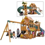 Bear Cave Lodge Swing Set
