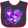 thumbnail image 3 of Inktastic Epilepsy Awareness Purple Ribbon Around Heart Boys or Girls Baby Bib, 3 of 4