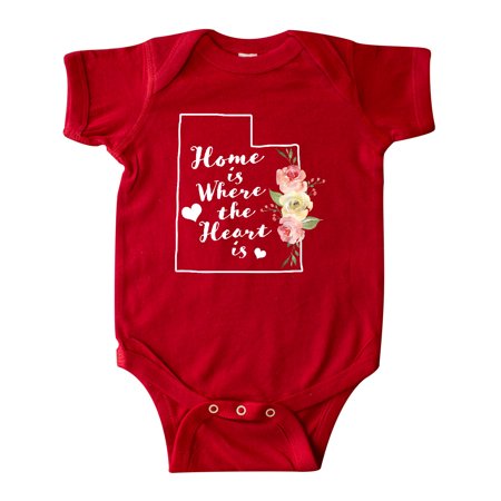 

Inktastic Utah Home is Where The Heart is with Watercolor Floral Gift Baby Girl Bodysuit