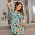 thumbnail image 3 of Naloa Travel1 Print Women Nightgowns,Womens Loungewear,Short Sleeve Sleepwear,Comfy Ladies Nightdress, 3 of 6