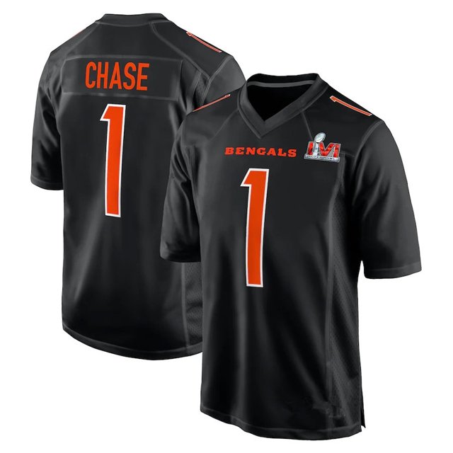 Tigers Jersey Bengal Tigers CHASE 1# Embroidered Football Short Sleeve T-Shirt