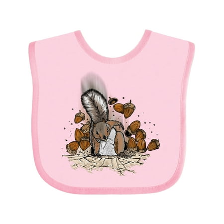 

Inktastic Squirrel Superhero Landing with Acorns Gift Baby Boy or Baby Girl Bib