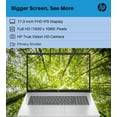 thumbnail image 3 of HP 2024 17 Business Laptop with Microsoft Office Lifetime License, 17.3" FHD IPS Screen, Intel 6-Core i3-1215U, 16GB RAM, 512GB SSD, Intel UHD Graphics, Anti-Glare, HD Camera, Win 11 Home, 3 of 5