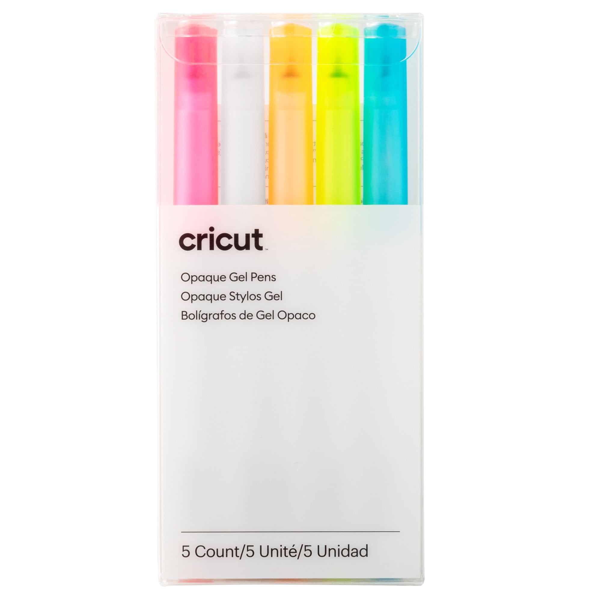 Cricut® Opaque Gel Pens 1.0 mm, Pink/White/Orange/Yellow/Blue (5 ct