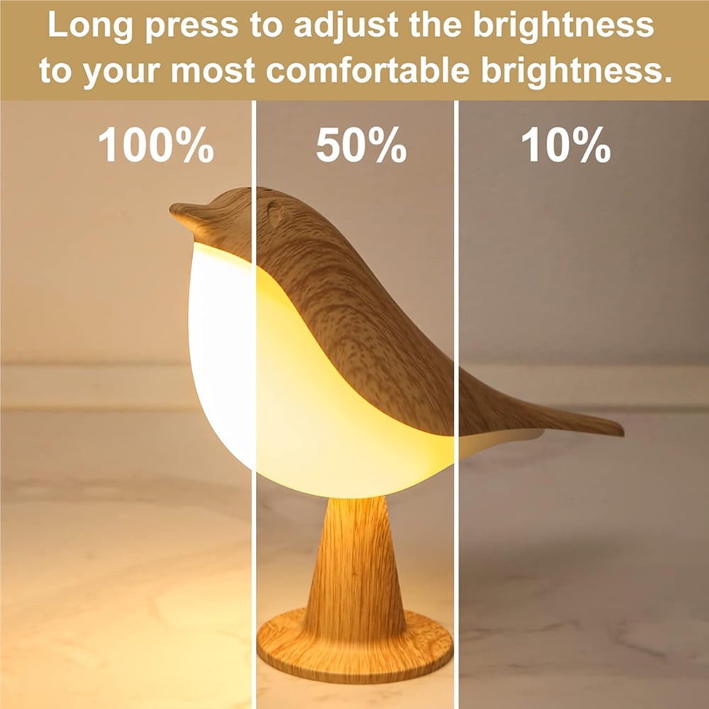 3 Colors Magpie Bird Night Lights Touch-Control LED Lamp USB Rechargeable Table Lamps Versatile for All Rooms Decoration