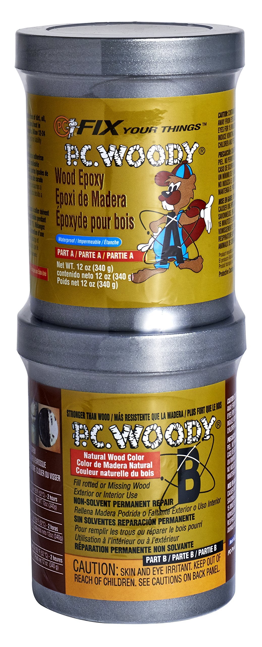 PC Products 163337 PCWoody Wood Repair Epoxy Paste, TwoPart 12 oz