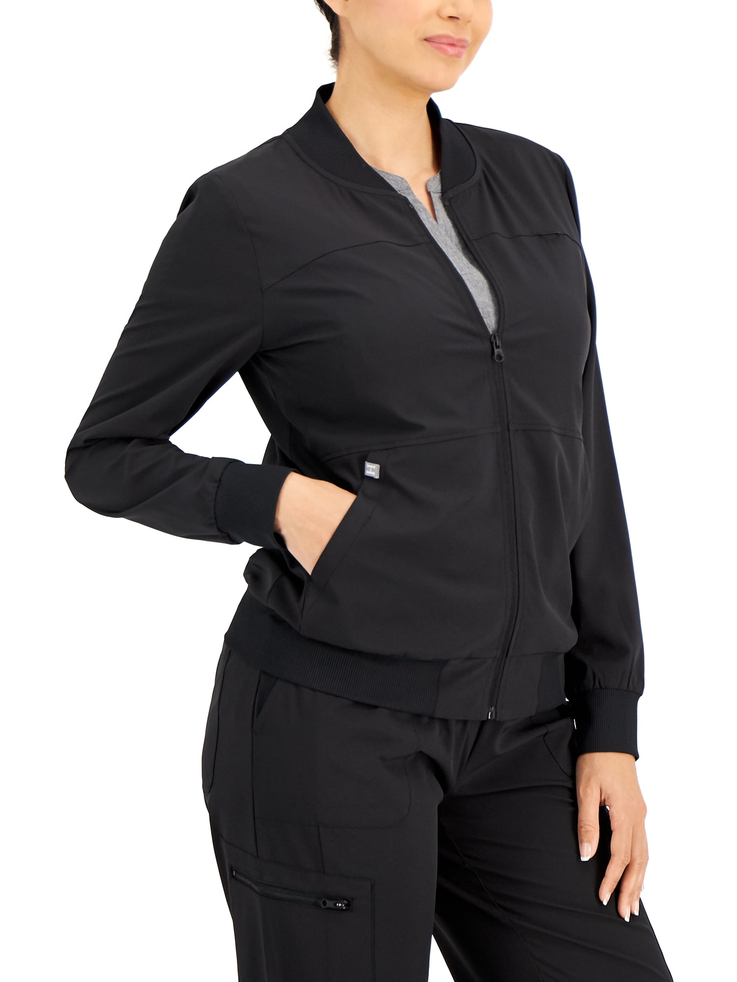 Hanes ComfortFit Women's and Women's Plus Bomber Scrub Jacket