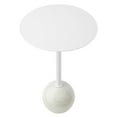 thumbnail image 2 of Modway Aliza Round Iron Metal and Marble Side Table in White, 2 of 3