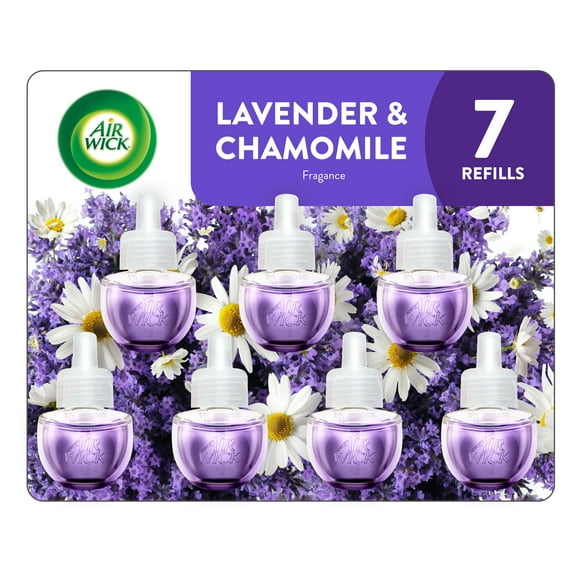 Air Wick Plug-In Scented Oil Air Freshener Warmer Refills, Lavender and Chamomile, 7 Count