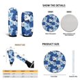 thumbnail image 6 of Yuyamidu Blue Hibiscus Car Seat Cover Set of 15 Blue Flower Car Floor Mats Steering Wheel Cover Seat Belt Covers Handbrake Cover Set Coasters for Truck Van SUV Sedan, 6 of 6