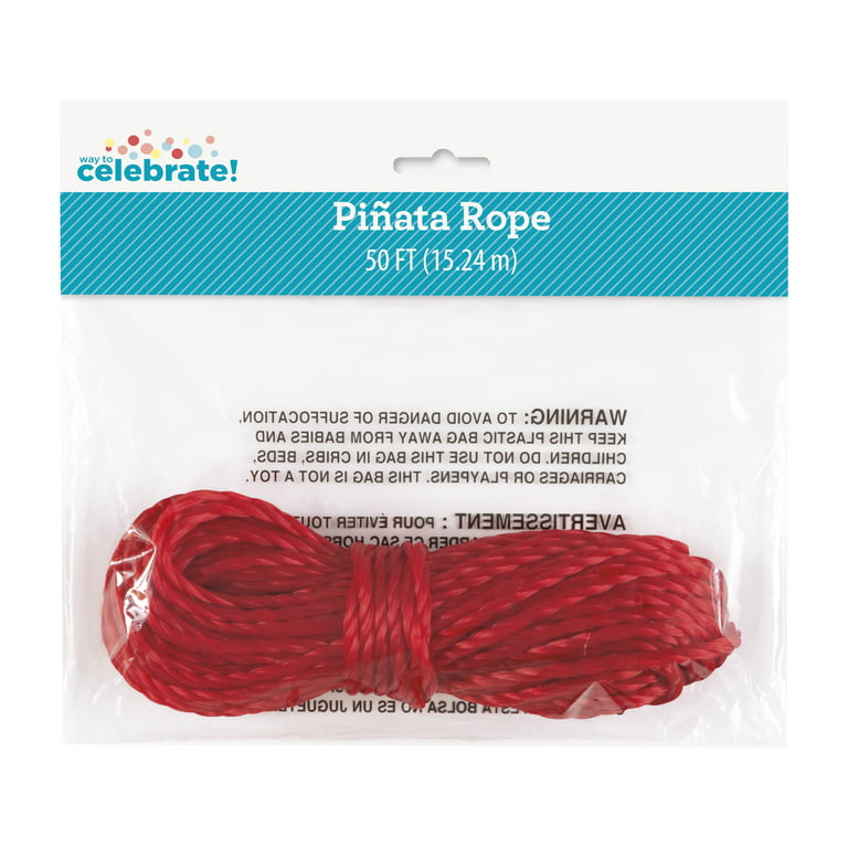 Way to Celebrate! 50' Red Pinata Rope - Each