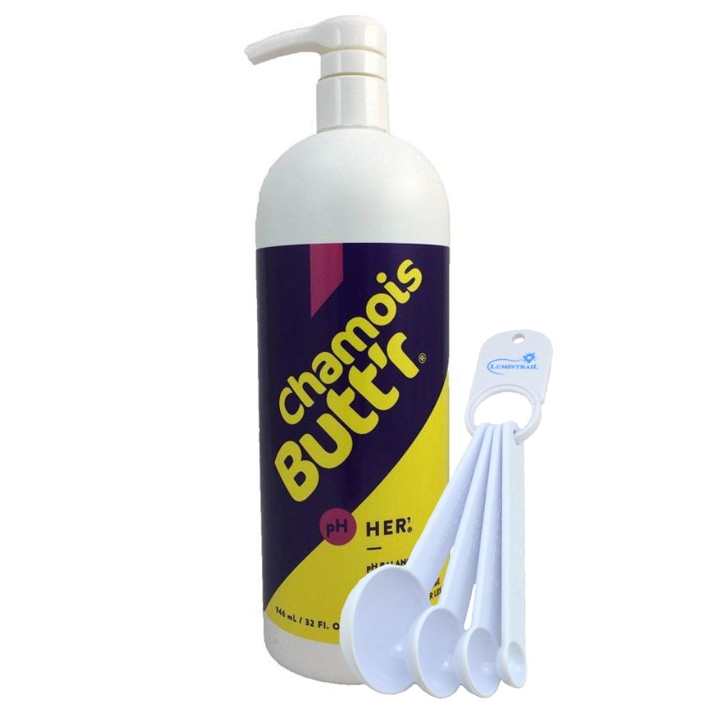 Chamois Butt'r Her' AntiChafe Cream for Women 32 oz + Measuring Spoons